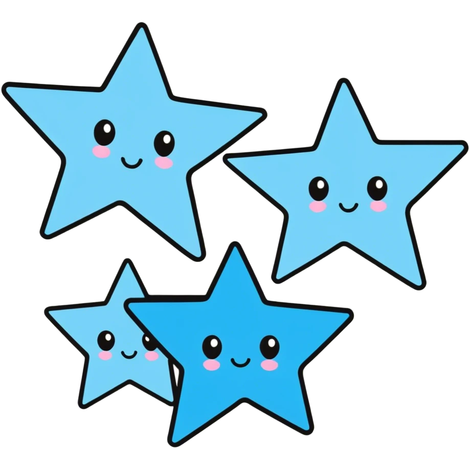 Super light blue three stars like this✨ emoji