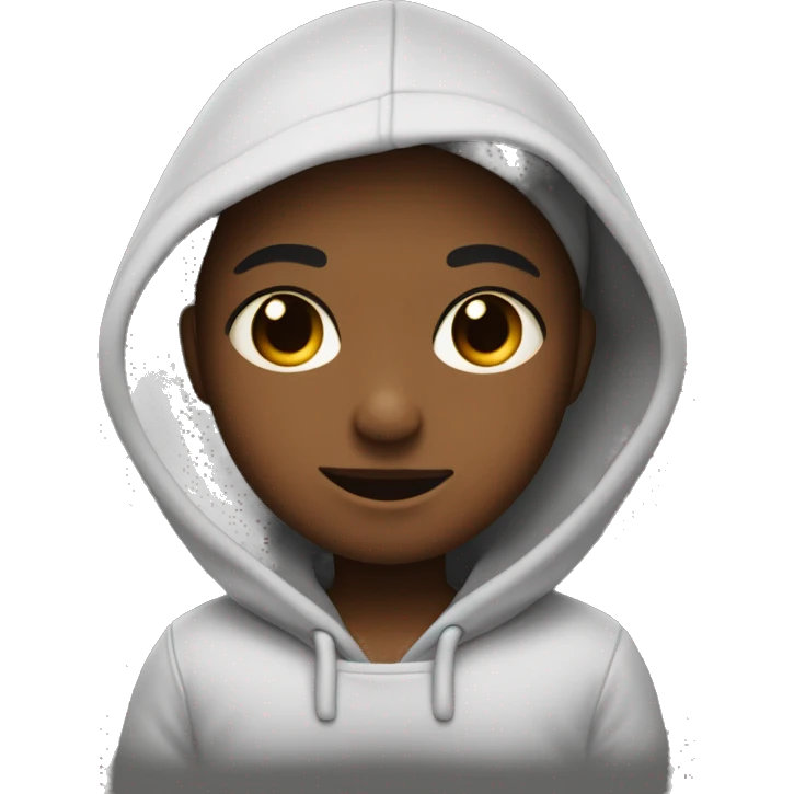 Un enfant de couleur de peaux noir avec un sweat a capuche tout rouge emoji