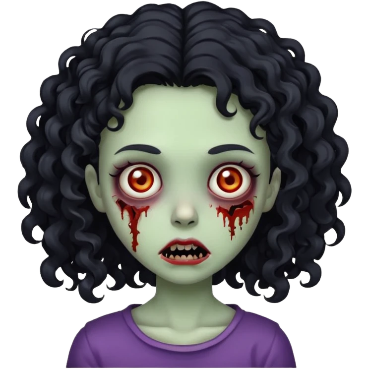 girl zombie with curly black hair  emoji