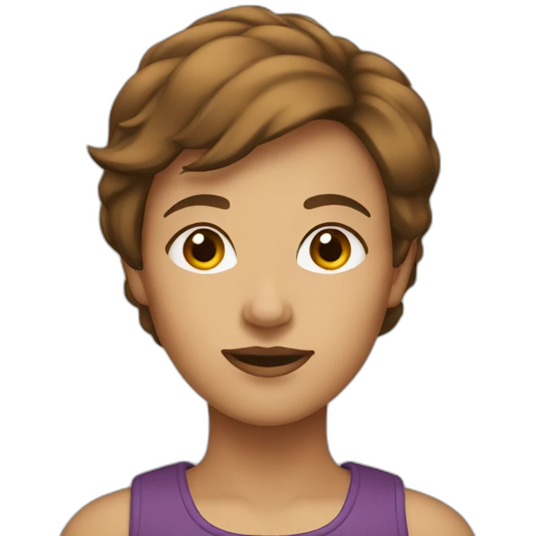 women with brown short hair emoji