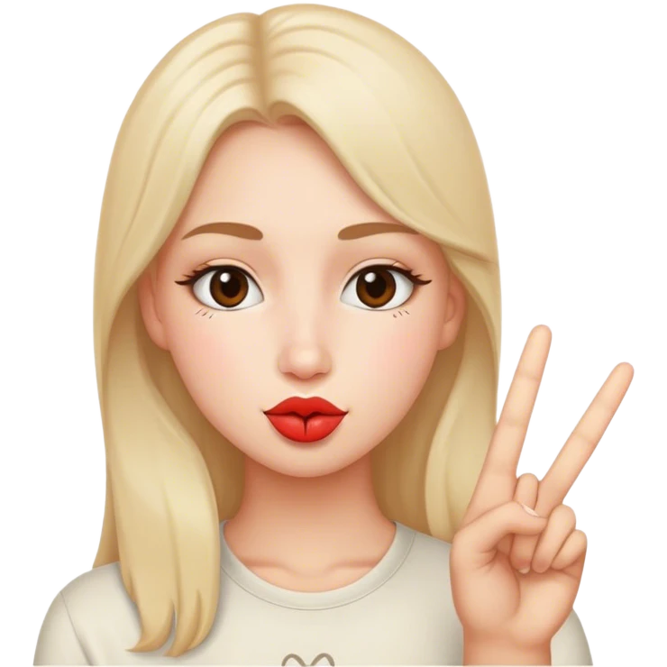 Kissy face with peace sign  emoji