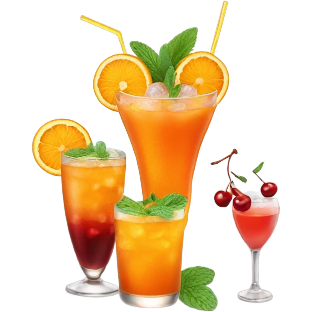 Three orange cocktails emoji