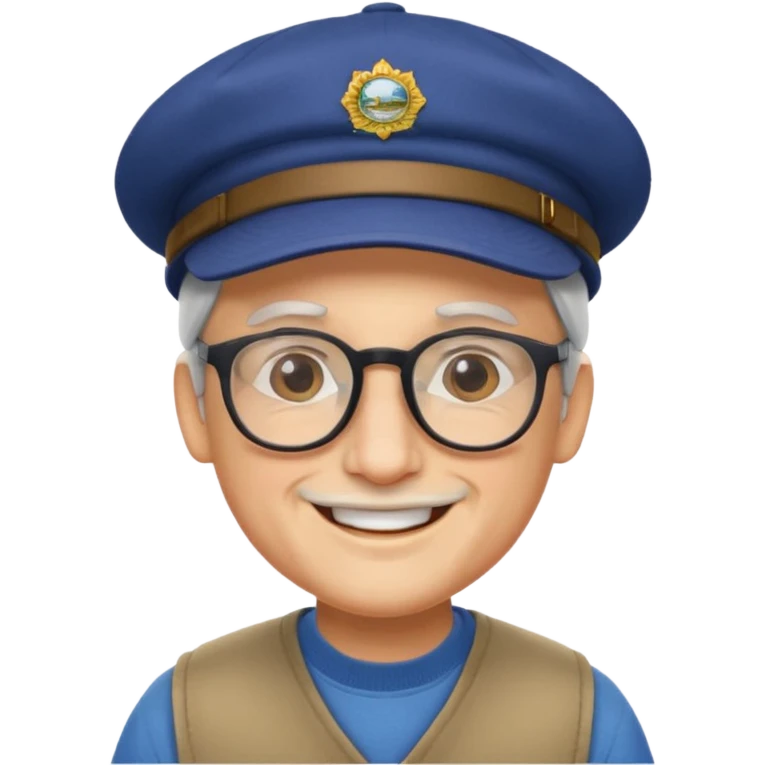 SEÑOR BLANCO CON GAFAS Y GORRA SONRIENDO emoji