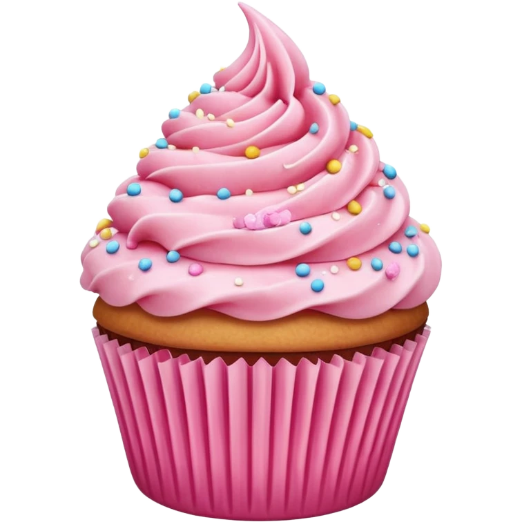Cupcake with pink icing emoji