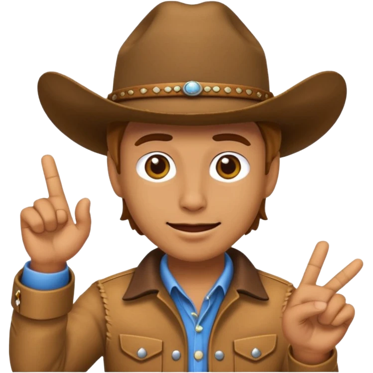 Emoji with a cowboy hot flipping you off emoji