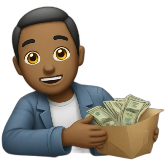 Cajero recibiendo dinero emoji