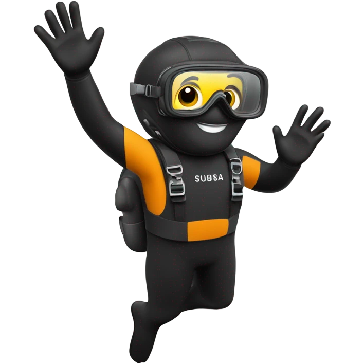 Scuba diver waving emoji