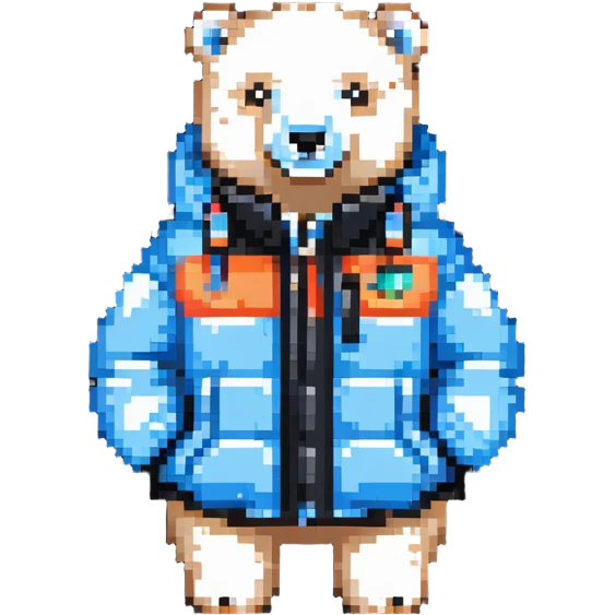 polar bear wearing a puffer jacket emoji