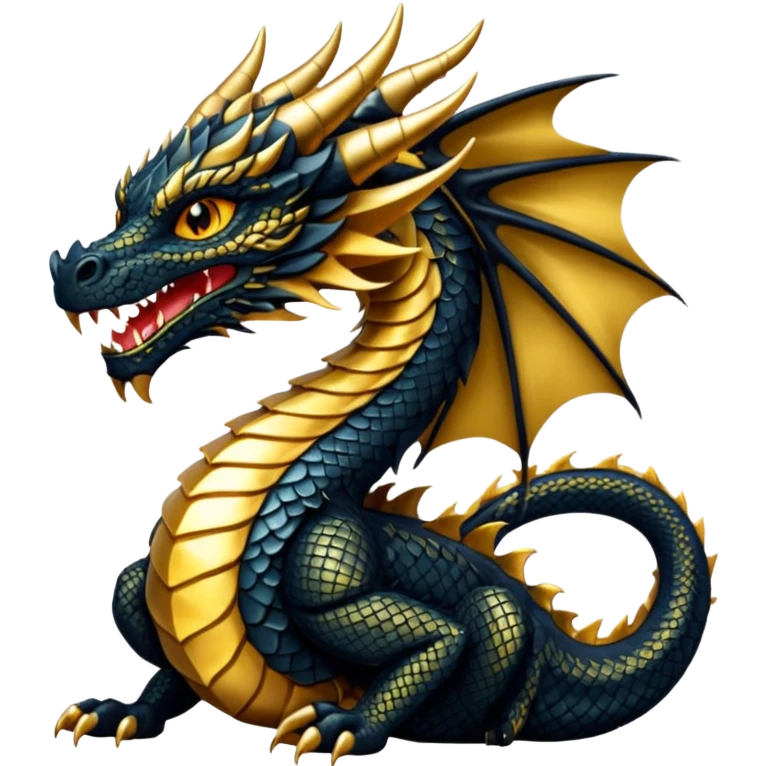 black and gold dragon  emoji