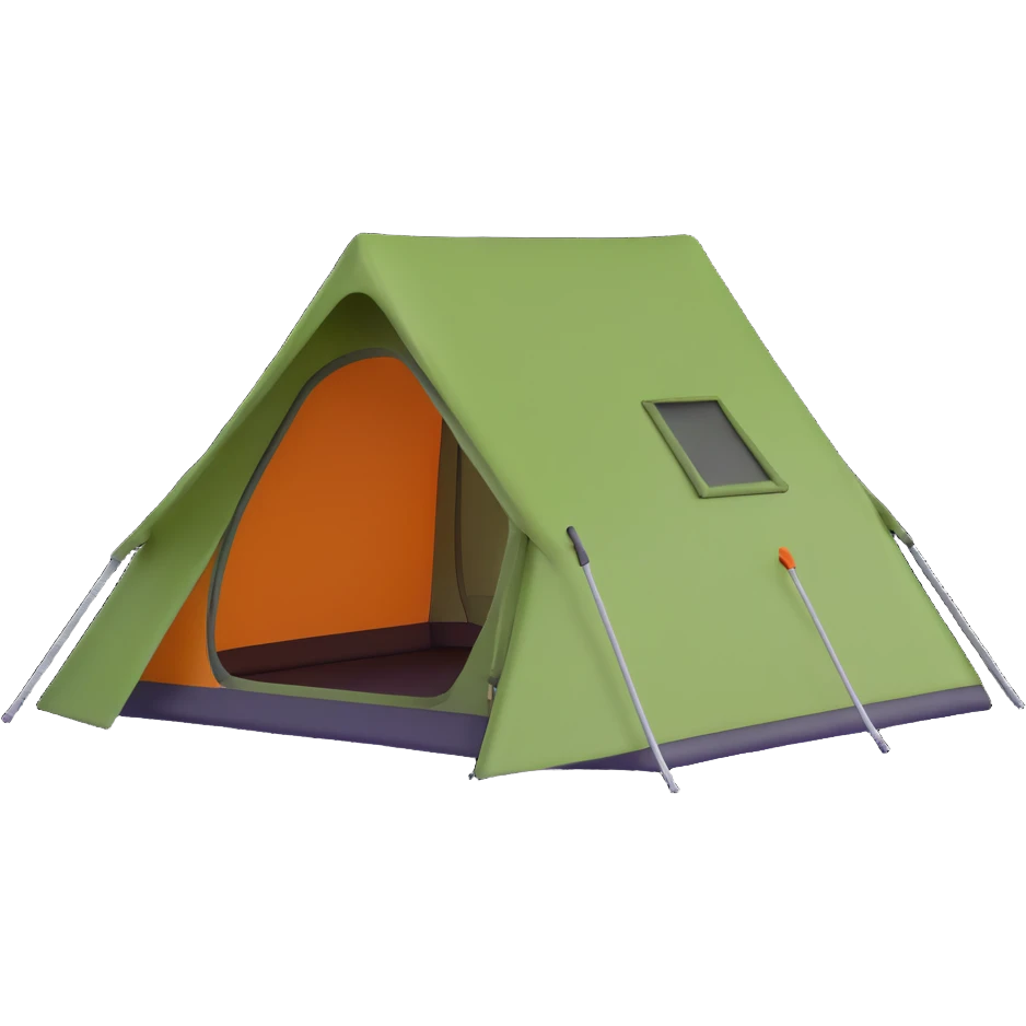 white and green camping tent emoji