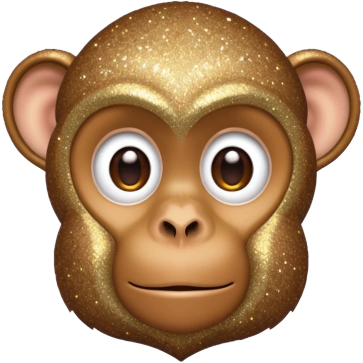 glitter monkey silence brown emoji