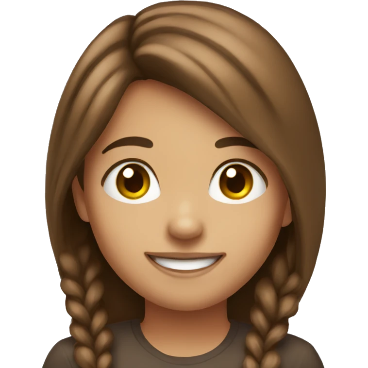 smiling girl with brown hair emoji