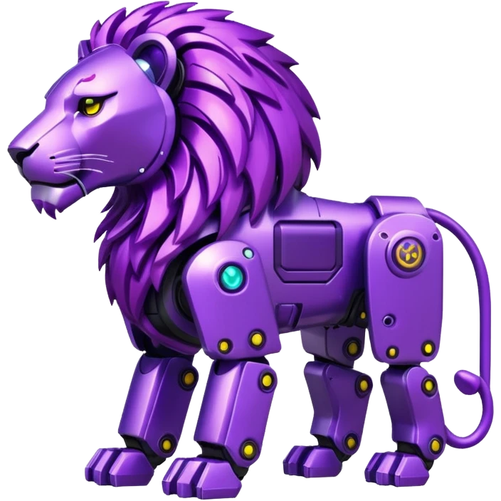 glitter mech lion purple cyberpunk emoji