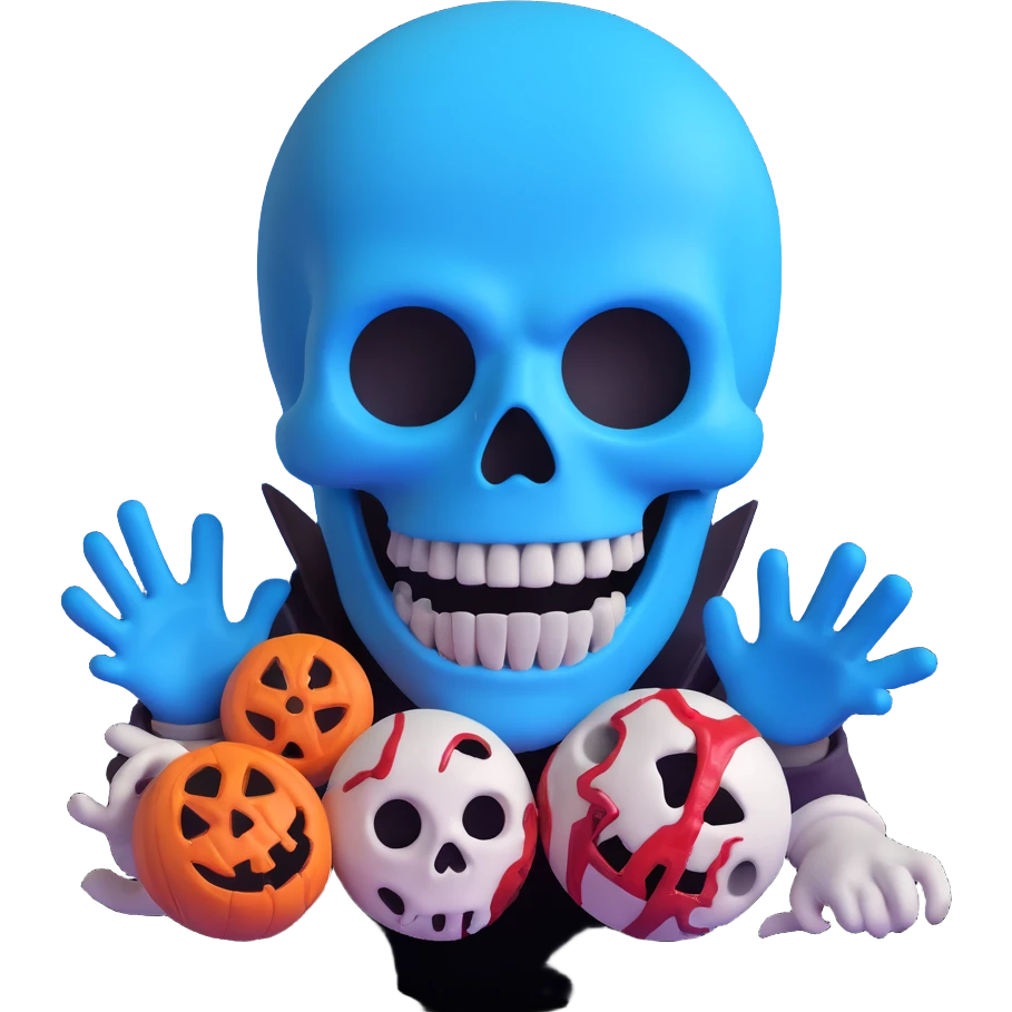 3D horror movie poster in blue color emoji
