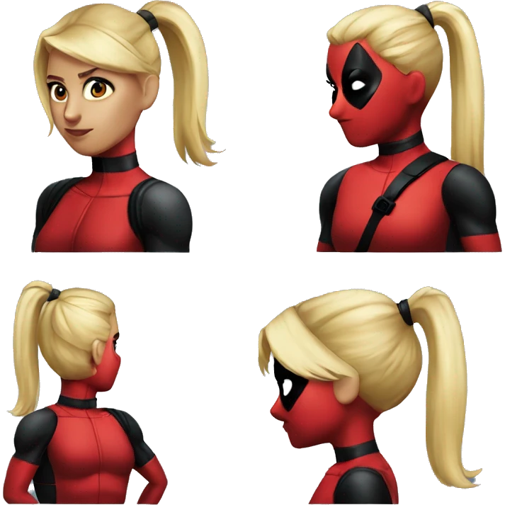 ponytail blond lady deadpool emoji