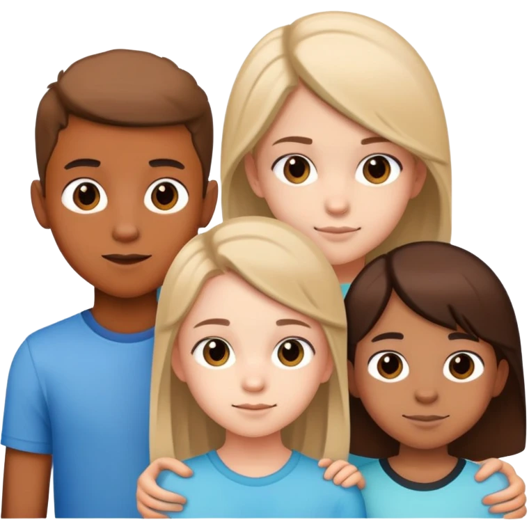 two teen boy siblings posing with a random 10-year-old girl emoji