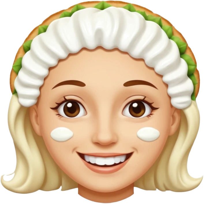 Woman pied in the face emoji
