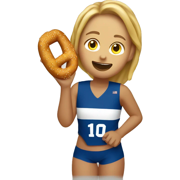 Volleyball player eating pretzel  emoji