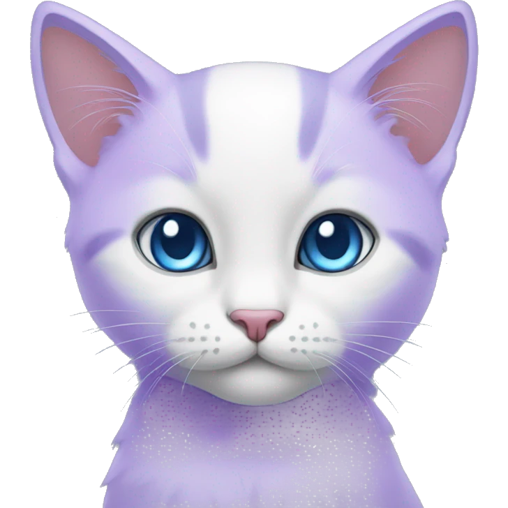 Purple kitten blue eyes emoji