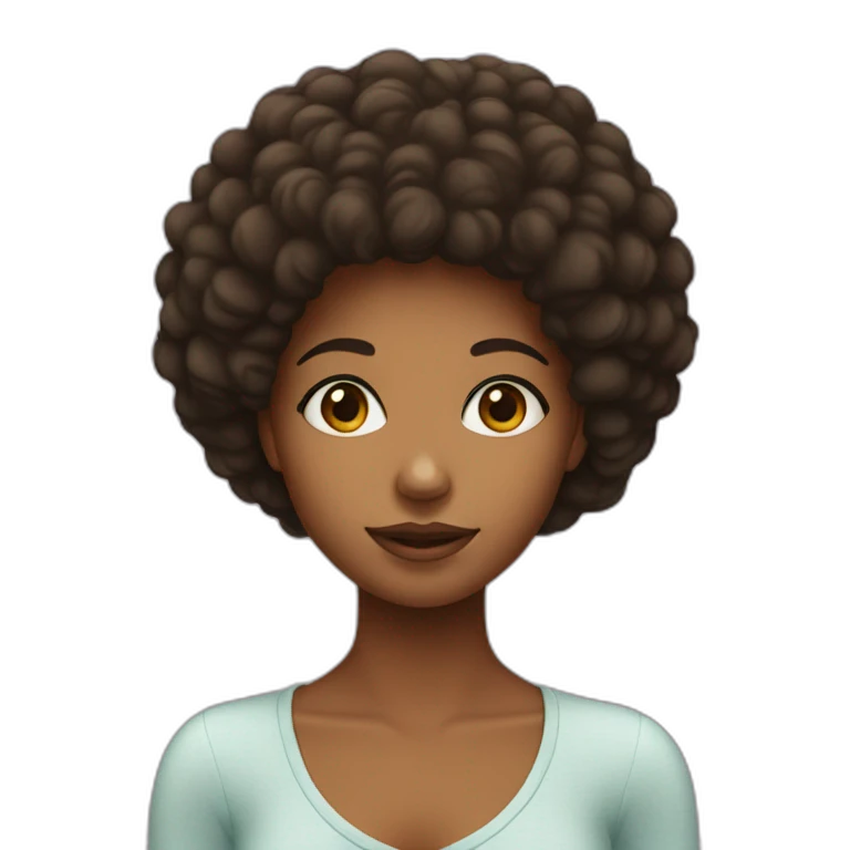 Fille avec un afro emoji