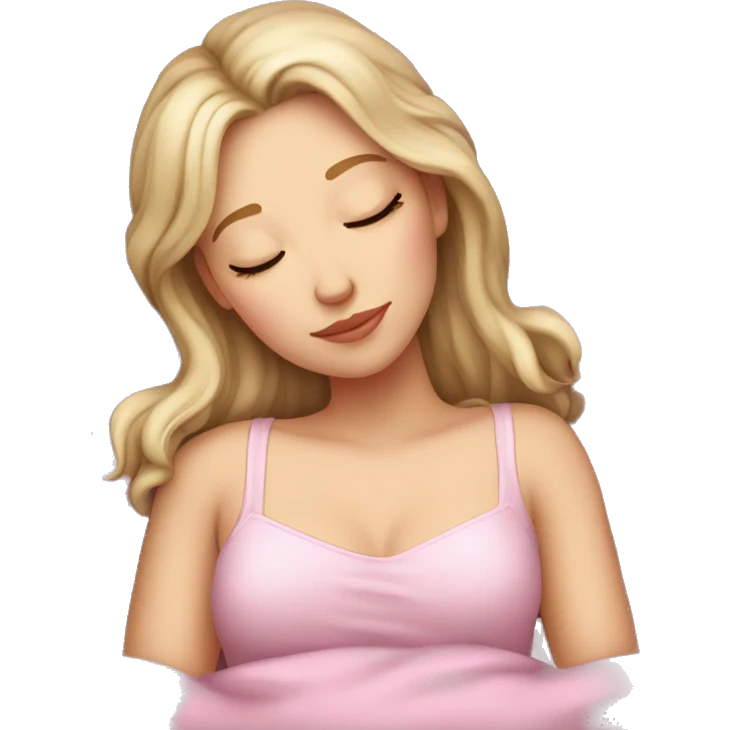 beautiful white girl sleeping pink  emoji