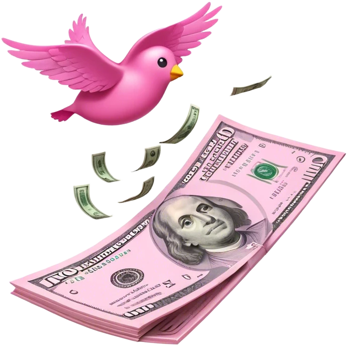 pink money flying  emoji