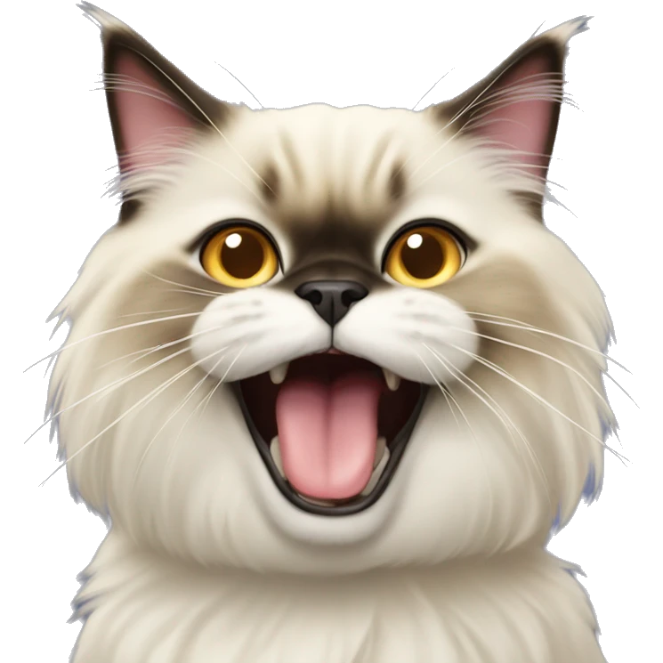Himalayan cat sticking out tongue emoji