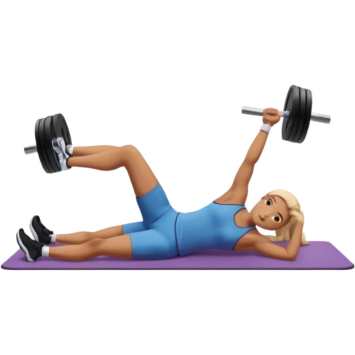 exercise mat with a figure lying and lifting legs emoji