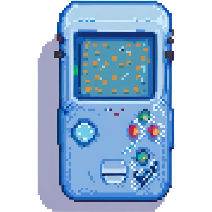 blue iPhone, retro simplified pixel art style emoji