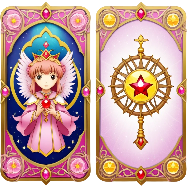 magical tarot-like card inspired by the Clow Cards from Cardcaptor Sakura emoji