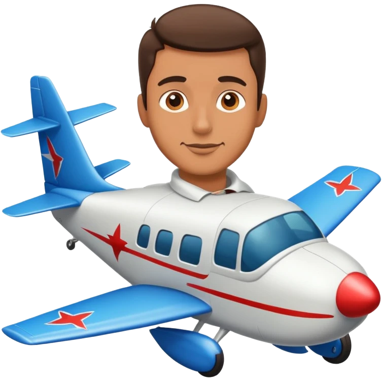 Guy in love flying a plane emoji
