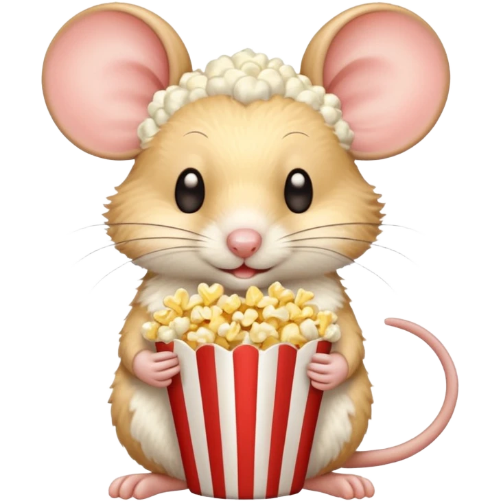 mouse holding pop corn emoji