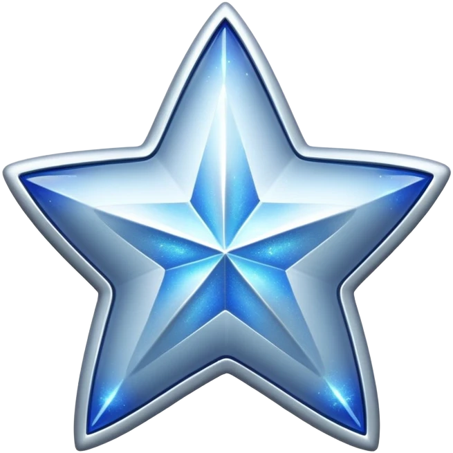 silver star with blue shimmers emoji