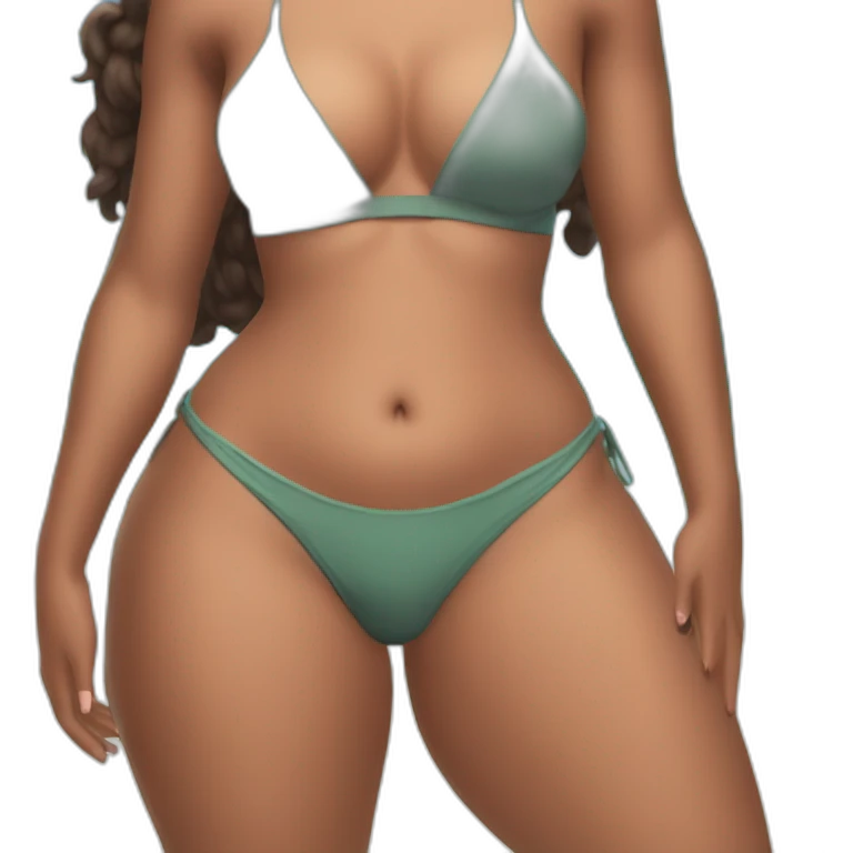 Slim-thicc woman bikini hands on hips pose (beach body) emoji