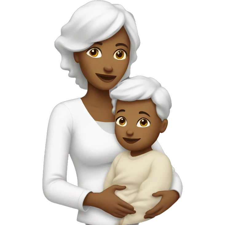 white mother with infant emoji
