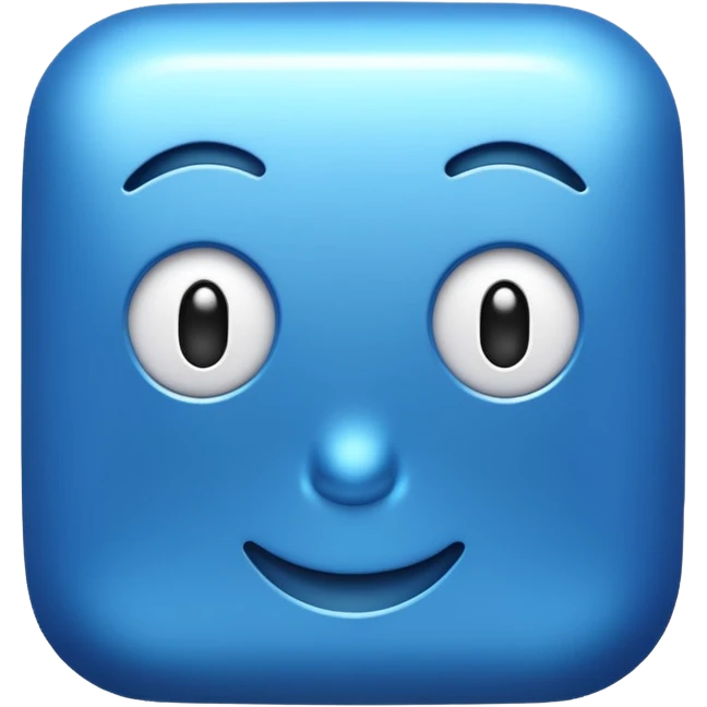 A blue 3D K emoji