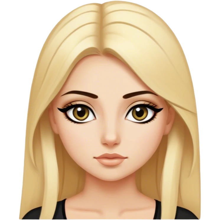 blonde girl in egypt with eyeliner emoji