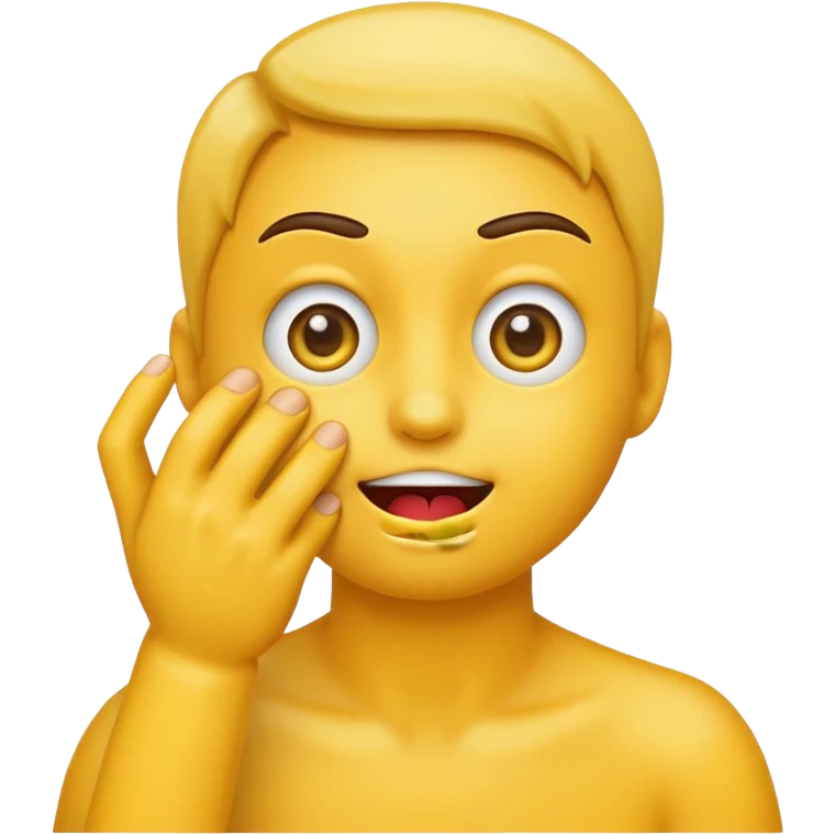 Emoji with ex eyes and hand choking neck￼ emoji