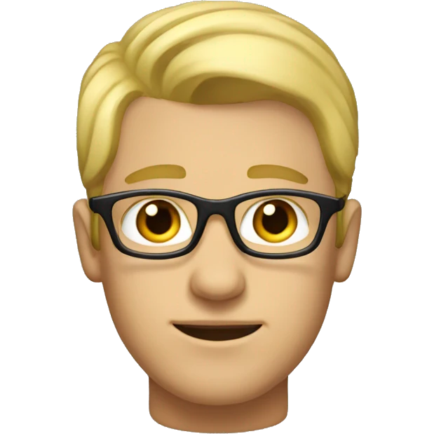 Male with blonde hair with widows peak and glasses emoji