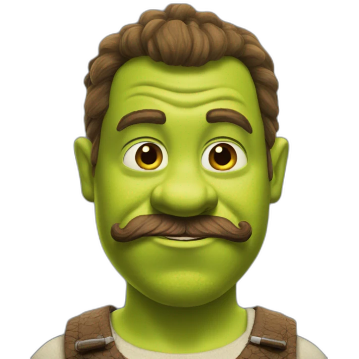Shrek with mustache emoji
