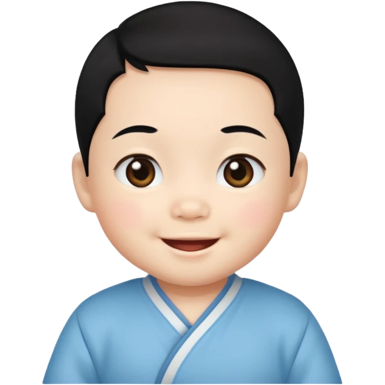 Chinese baby with black hair emoji