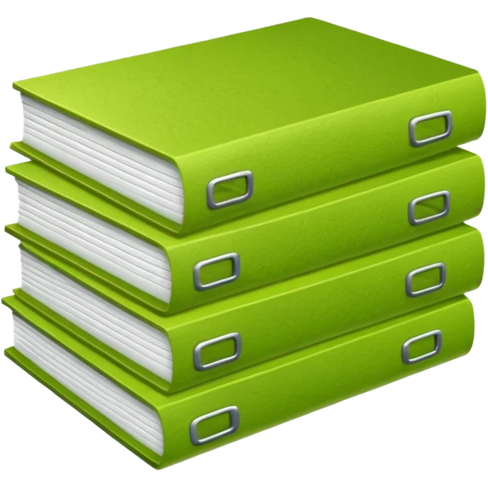 A stack of files from a box, with a gradient in the form of an acid green color. emoji