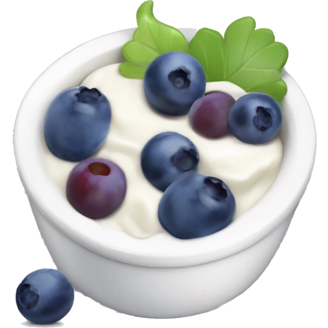 yoghurt bowl with grapes and blueberries emoji