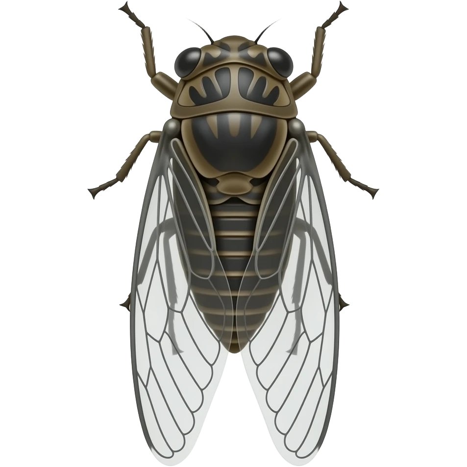 2D render IPhone emoji PNG Cicada; X-Ray emoji