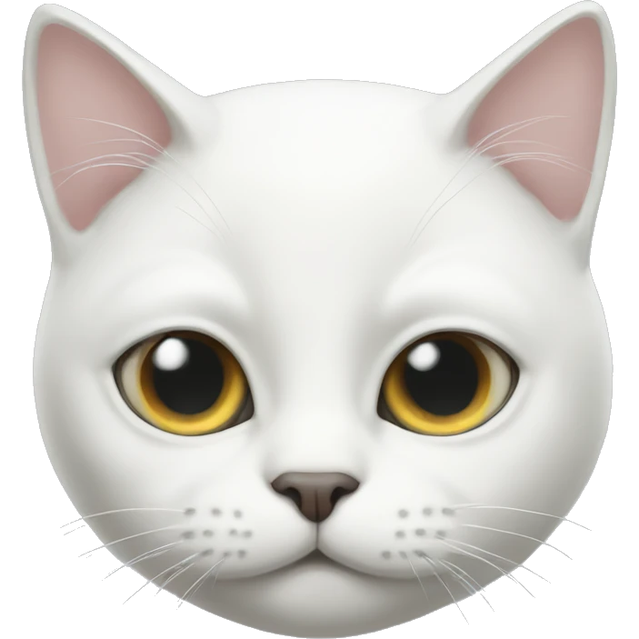 White cat with odd eye  emoji