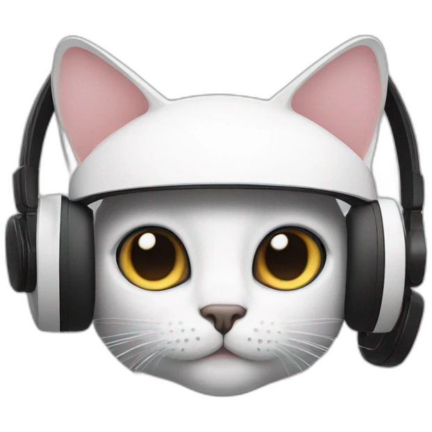 Cat with oculus quest 2 white headset emoji