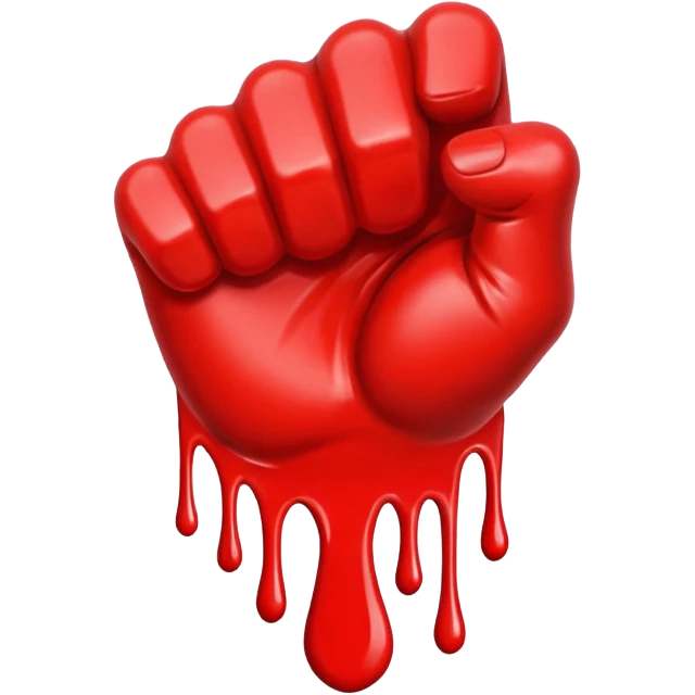 Fist dripping red paint emoji