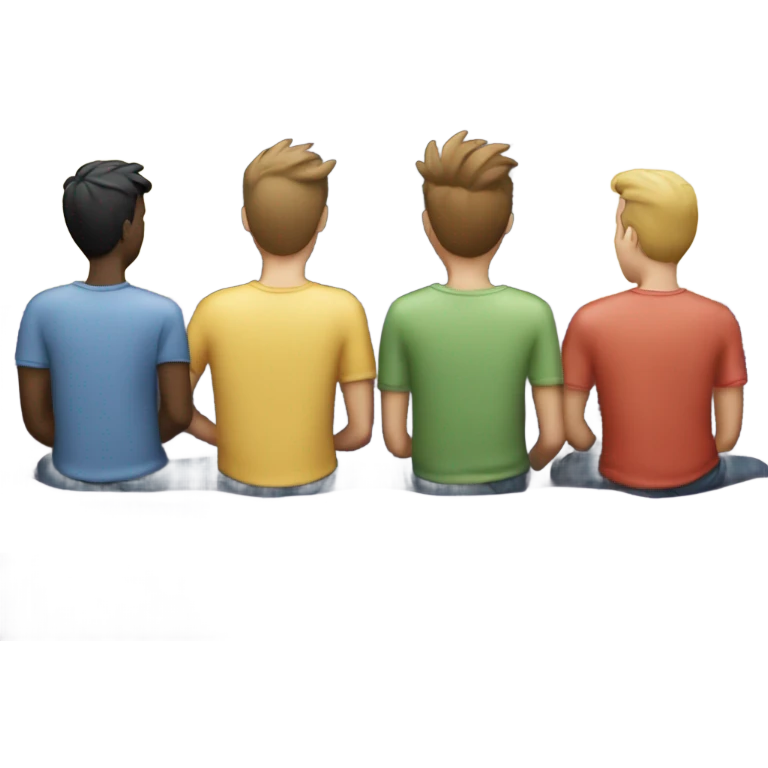 4 guys watching tv together  emoji