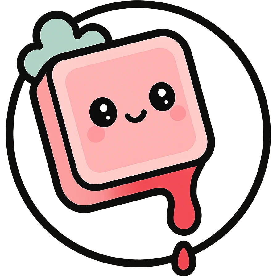 little alchemy style icon
subject: blood soap
border: medium-black
shape: round, circular
background: white
style: full color fill with medium black outlining emoji