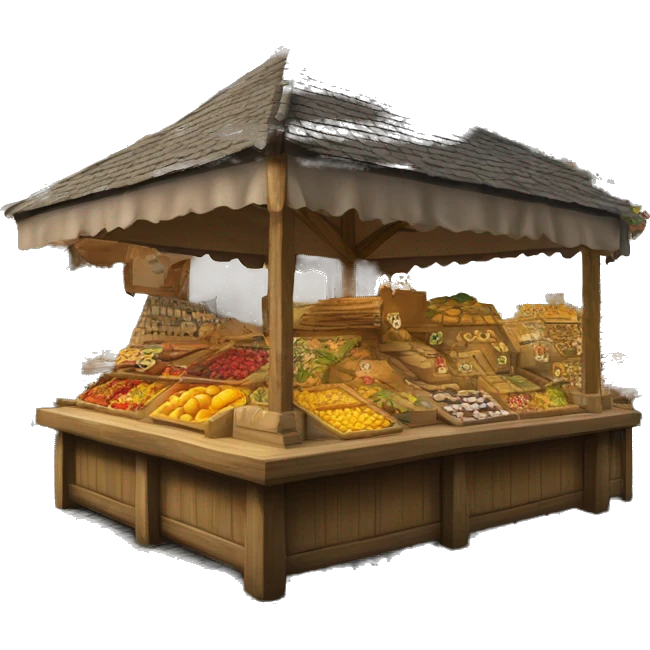 mittelalter marktplatzstand mit magd emoji